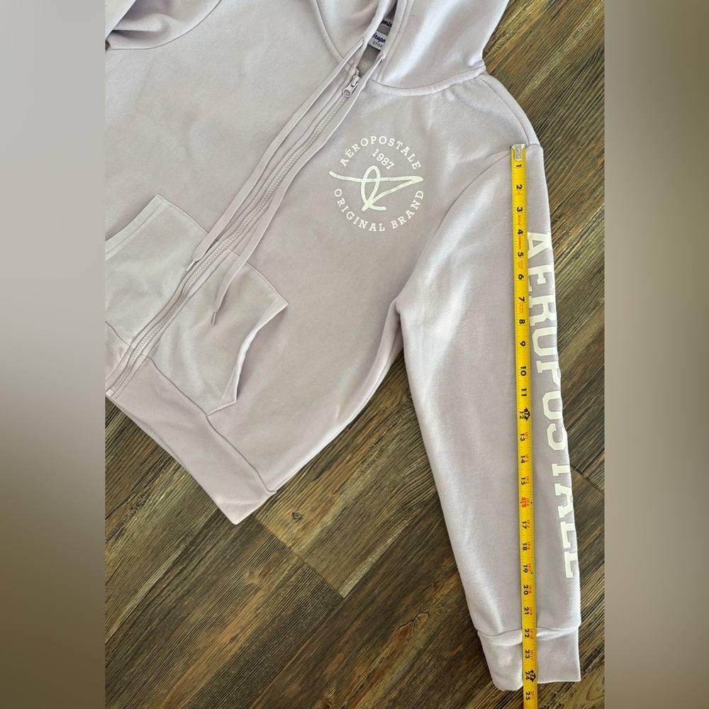 Aeropostale Sport Hoodie Womens Juniors XL Full Zip Lt Purple Hooded Sweatshirt - Picture 9 of 12